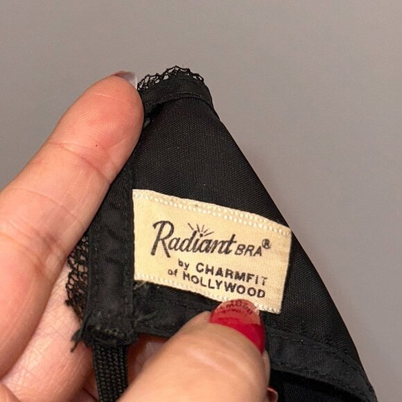 Vtg 50s Radiant Bra Charmfit of Hollywood Low No Back Bra Black Size 32 B - Picture 5 of 9